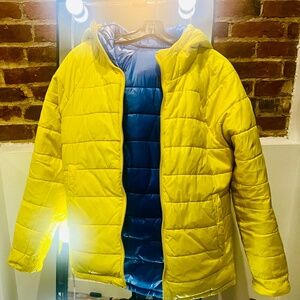 Guess. Reversible Puffer Jacket Yellow Blue. Unisex. The new. Clean